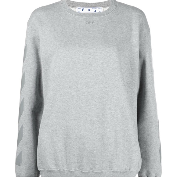OFF WHITE -Gray Crewneck Sweatshirt nwt - Picture 1 of 9
